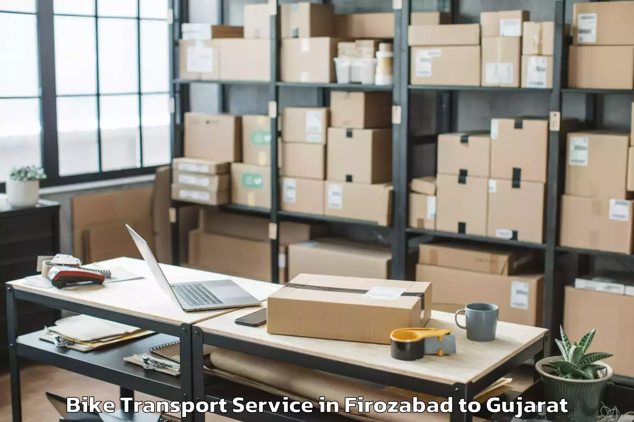 Book Firozabad to Indus University Ahmedabad Bike Transport Online